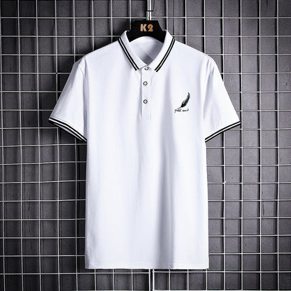 Wheat Polo Shirt Men's Business Simplicity Gentleman British Short-sleeved Lapel T-shirt Polo Shirt Men's Summer