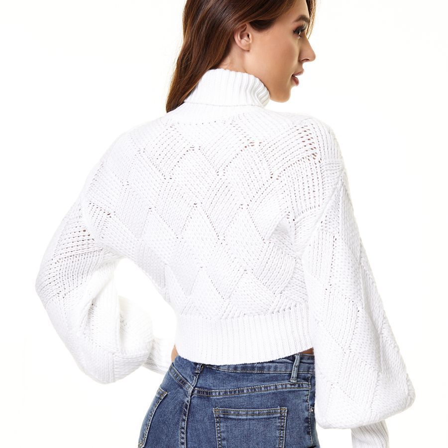 Women's Loose Solid Color Turtleneck Sweater