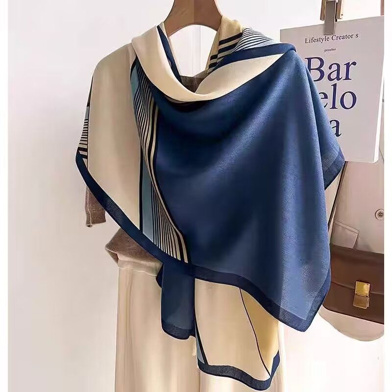 Cotton And Linen Scarf Thin And Silky Shawl Travel Sun-proof Beach Towel For Women