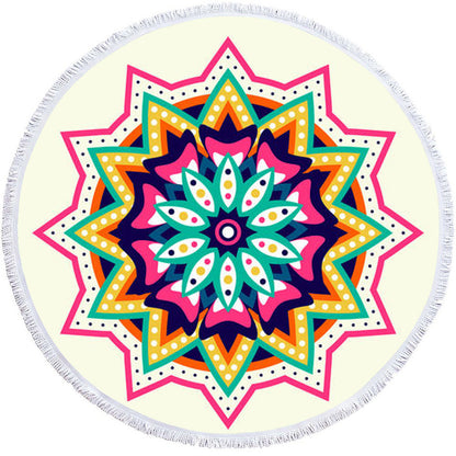 Microfiber 3D Printed Round Beach Towel