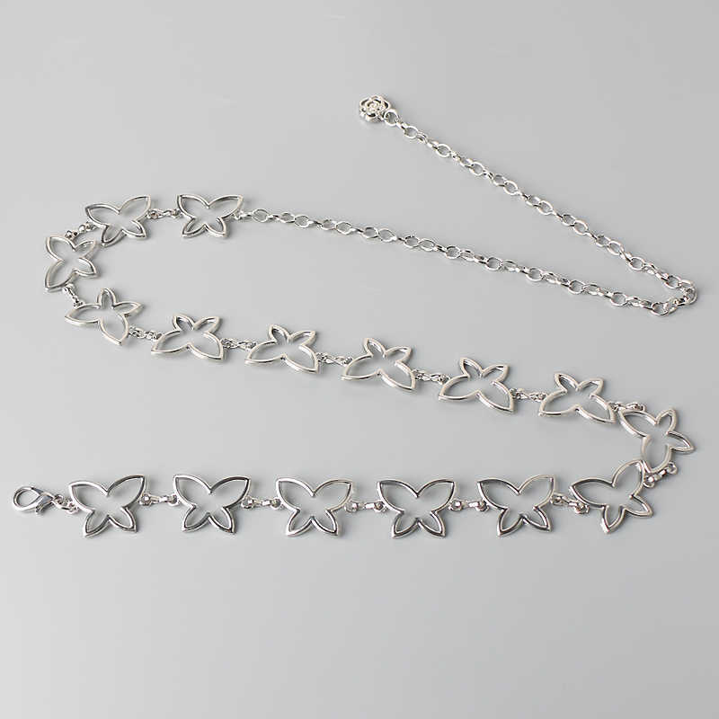 Fashionable All-match Plus Size Lengthened Metal Butterfly Waist Chain