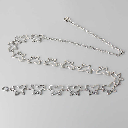 Fashionable All-match Plus Size Lengthened Metal Butterfly Waist Chain