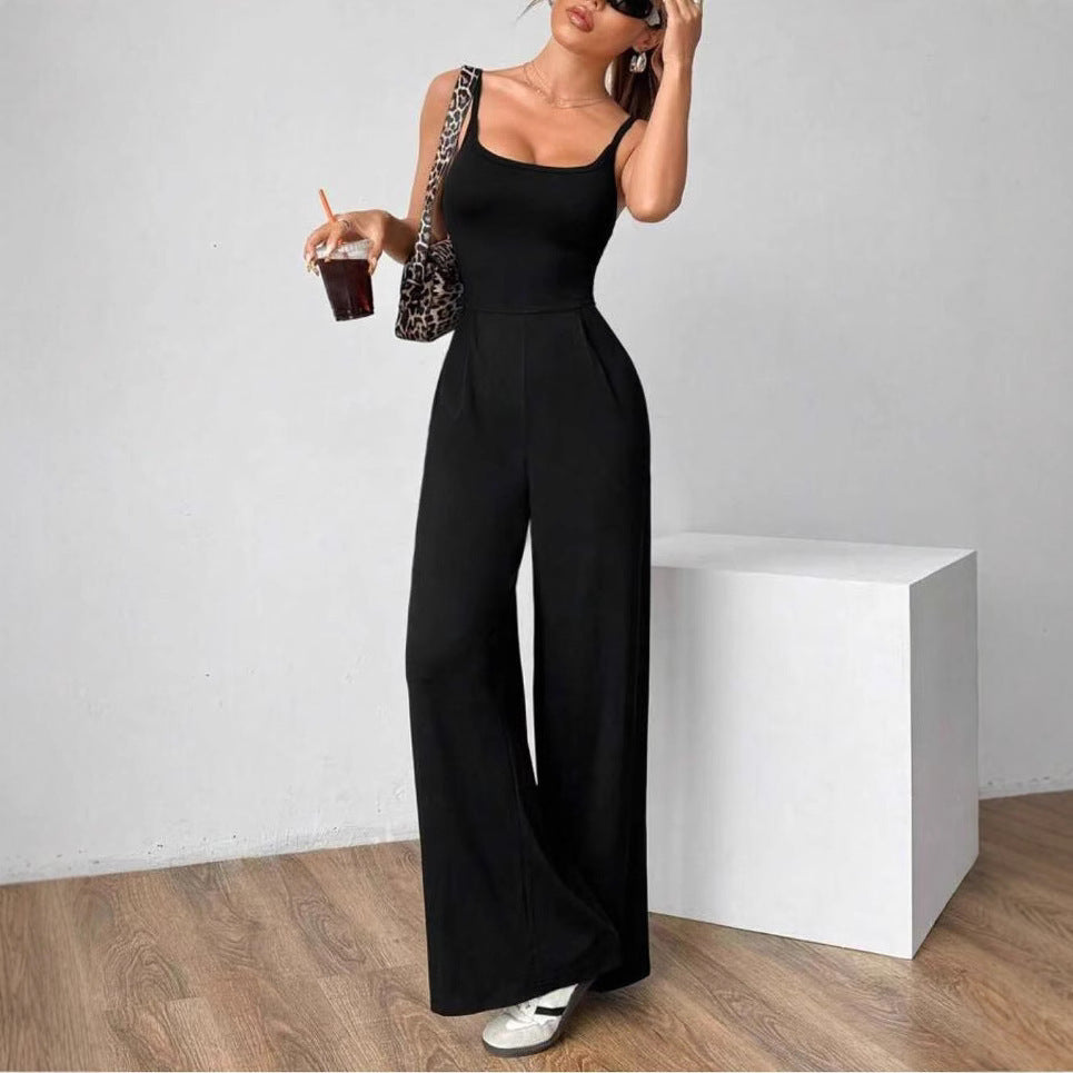 Cross Strap Backless Jumpsuit Lazy
