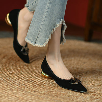Retro Thick-heeled Low-heeled Single Shoes Women