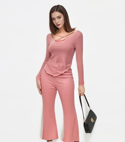 Solid Color Homewear Pajamas Suit