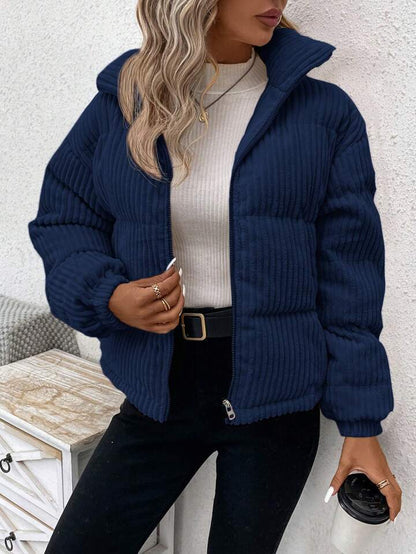 Women's Thickened Plus Size Short Corduroy Cotton Coat Jacket
