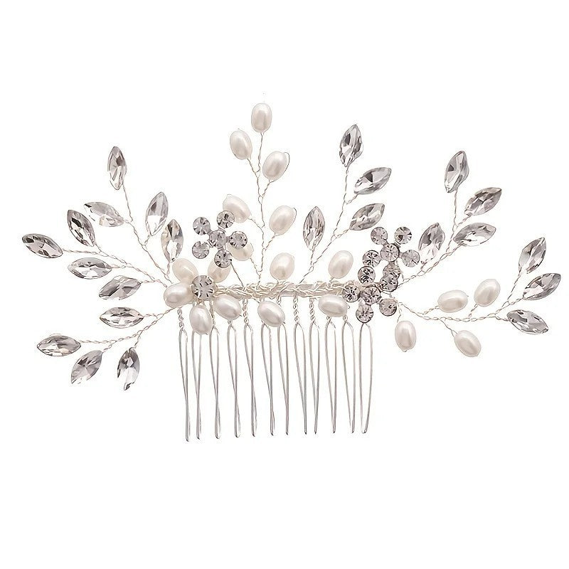 Handmade Pearl Crystal Hair Comb Simple Accessories