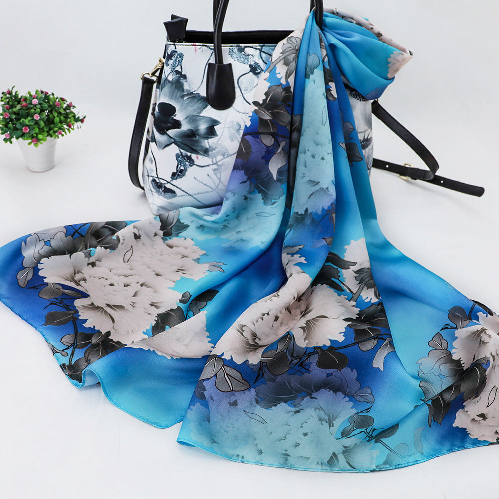 Women's Silk Scarf Shawl Sunscreen Scarf