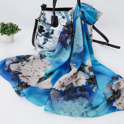 Women's Silk Scarf Shawl Sunscreen Scarf