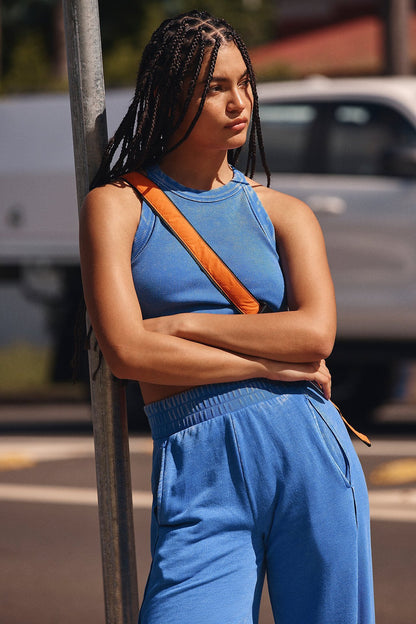 Fashion Casual Women's Solid Color High-elastic Body Shaping Short Sleeve Wide Leg Pants Suit