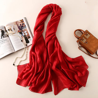 Fashion Beach Towel Sun Protection Shawl Silk Scarf Women