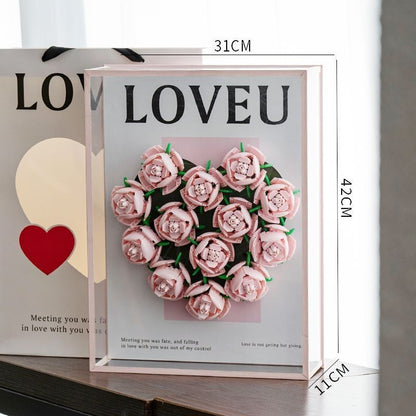 Rose Bouquet Building Blocks Gift Box DIY Handmade