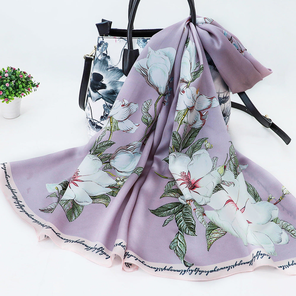 Women's Silk Scarf Shawl Sunscreen Scarf