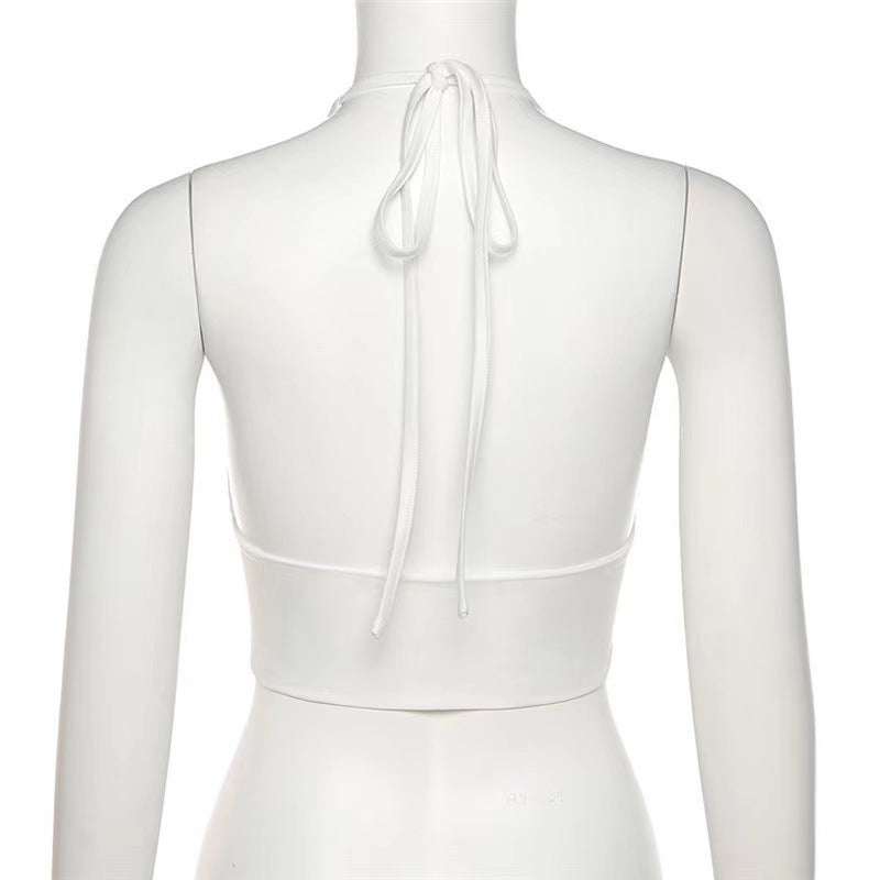 Women's Solid Color Sexy Low-cut Slim Vest