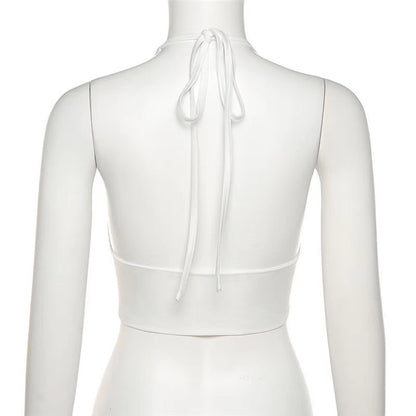 Women's Solid Color Sexy Low-cut Slim Vest