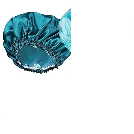 Double-layer Shower Cap Satin Long Hair Shower Cap Universal