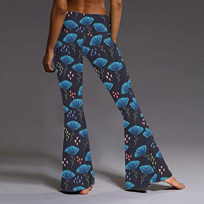 Hip Retro Printed Bootleg Pants Casual Pants