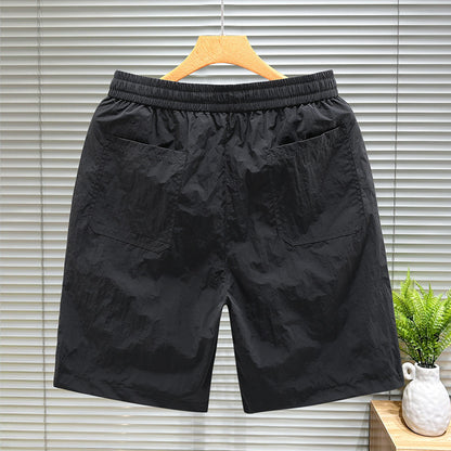 Drawstring Shorts Men's Fifth Loose Cargo Beach Pants