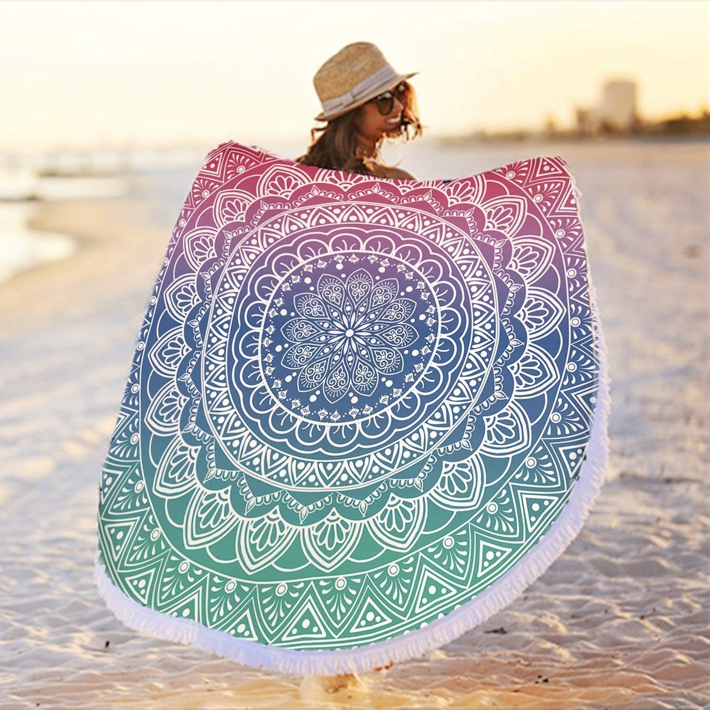 Microfiber Beach Quick-drying Tassel Printed Shawl