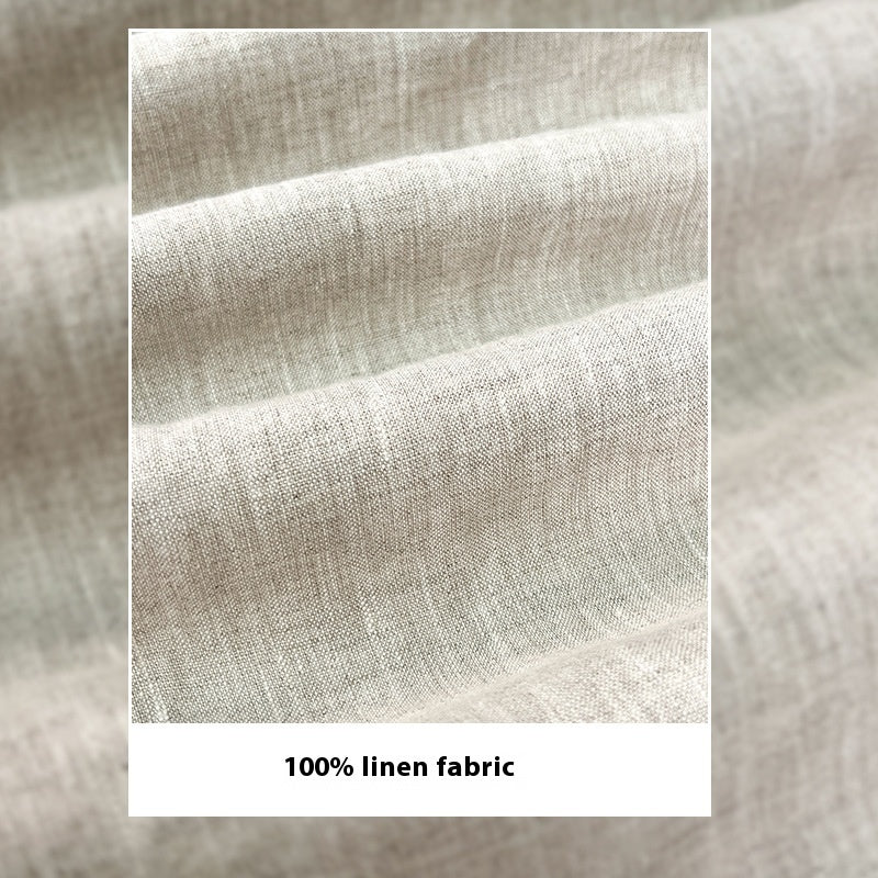 Pure Linen Men's Pants Summer Thin Linen Men's Casual Pants Loose Straight Wide Leg