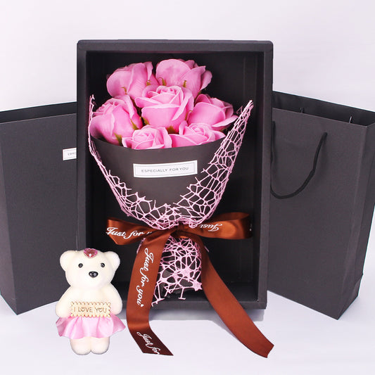 7 Rose Soap Bouquet Gift Box Birthday Gift