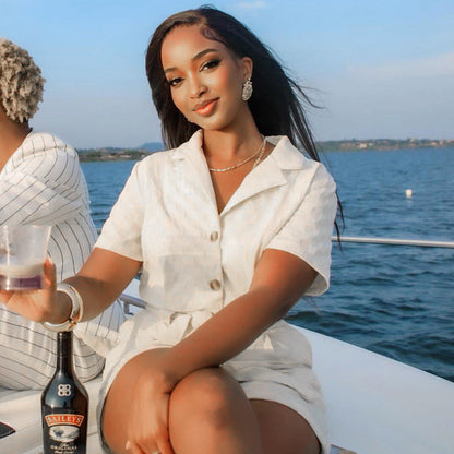 Lapel Temperament Belt Summer Short-sleeved Jumpsuit Women