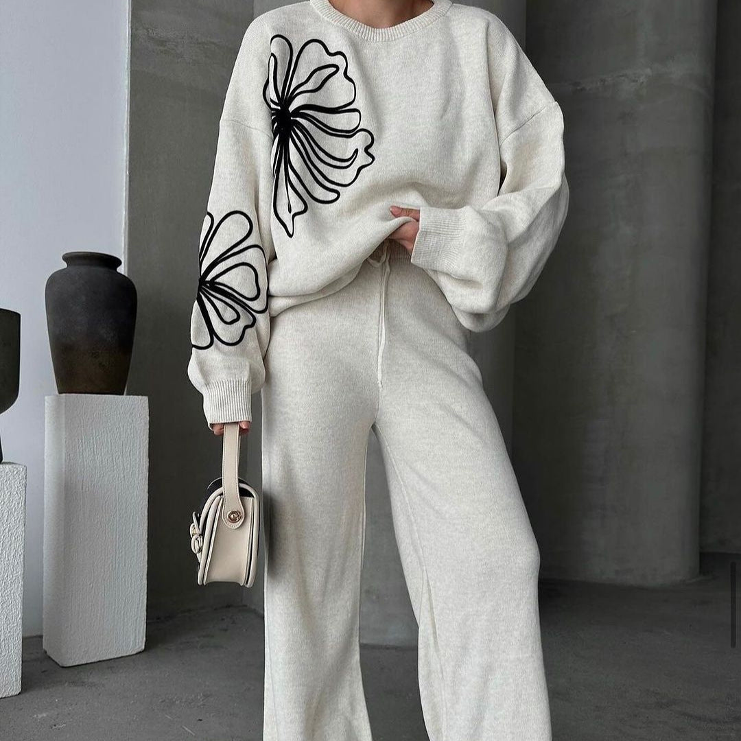 Wide Leg Pants Two-piece Suit