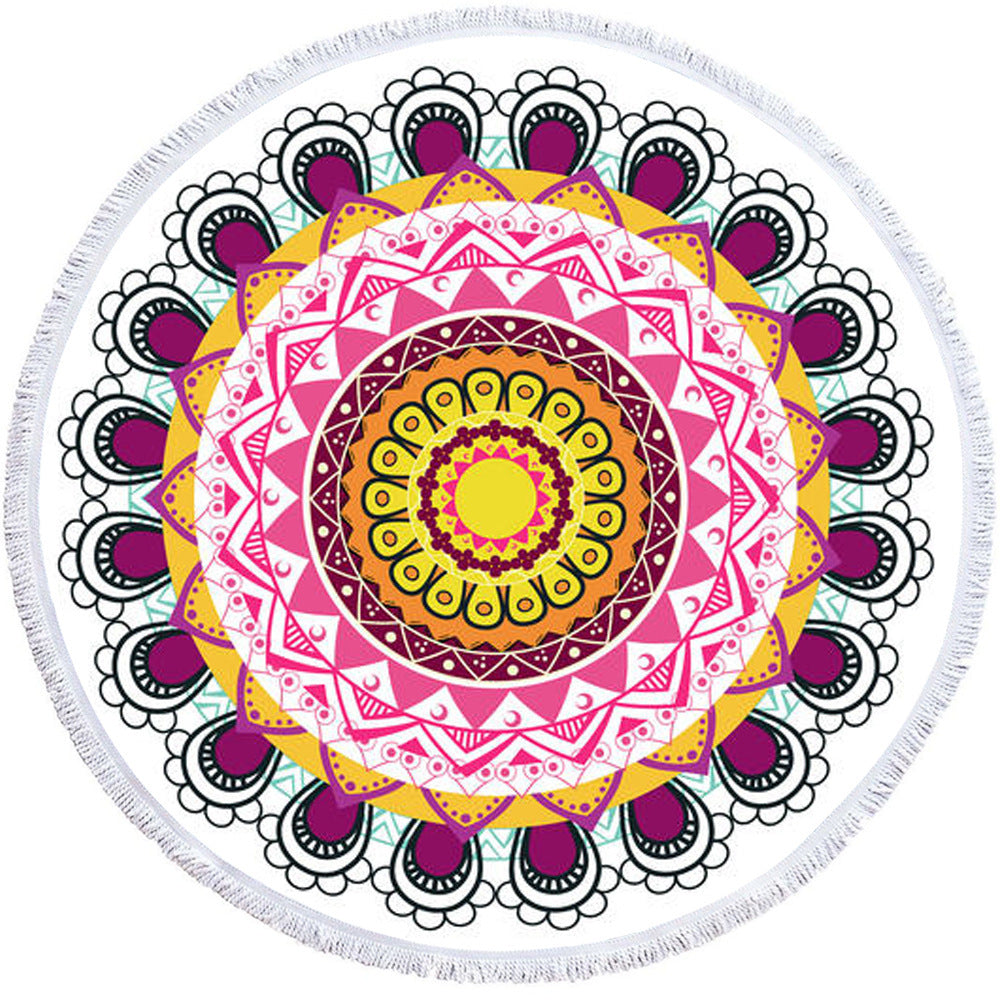 Microfiber 3D Printed Round Beach Towel