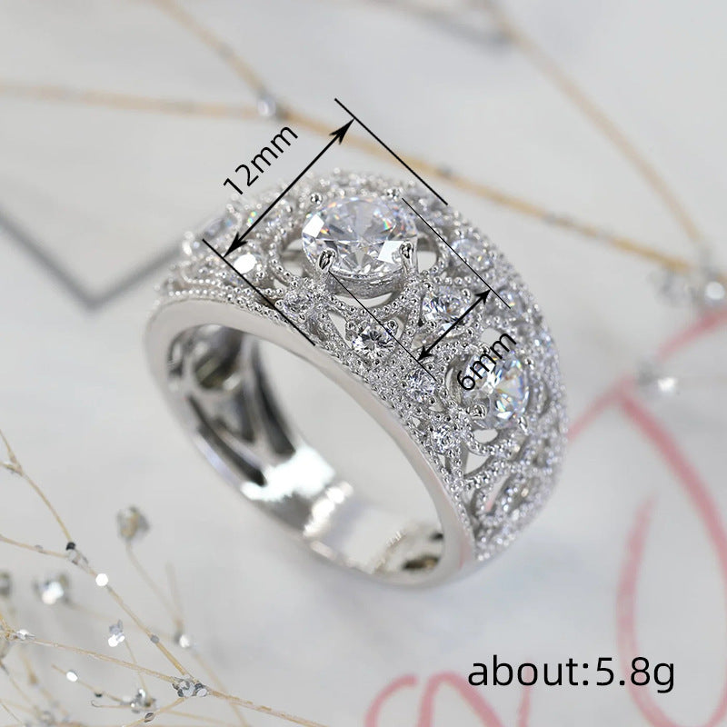 Retro Luxury Hollow Design Ring Women
