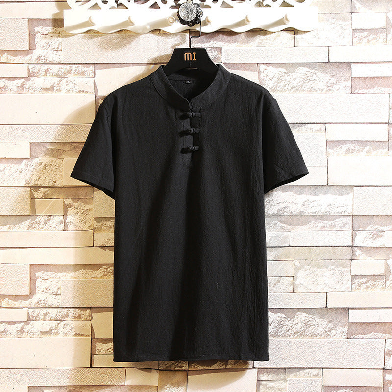 Men's Linen Shorts Short Sleeve Suit Chinese Style