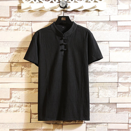 Men's Linen Shorts Short Sleeve Suit Chinese Style