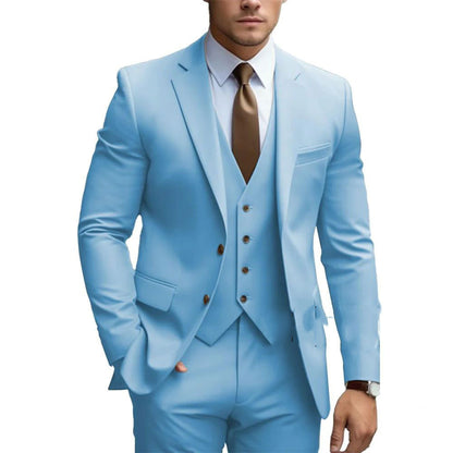 Business Casual Men's Three-piece Suit For Bridegroom Men's Wedding