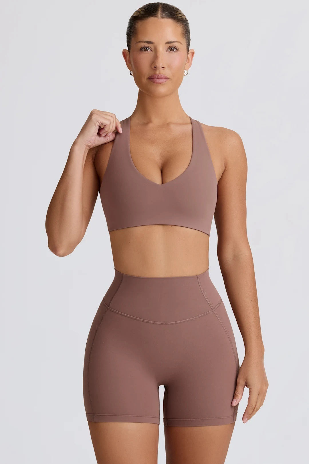 Peach Hip High Waist Running Training Shorts Hip Lifting Nude Feel