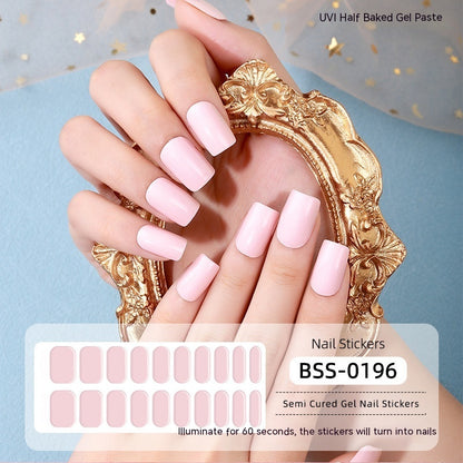 Gel Nail Stickers Pure Color UV Semi-curing Phototherapy